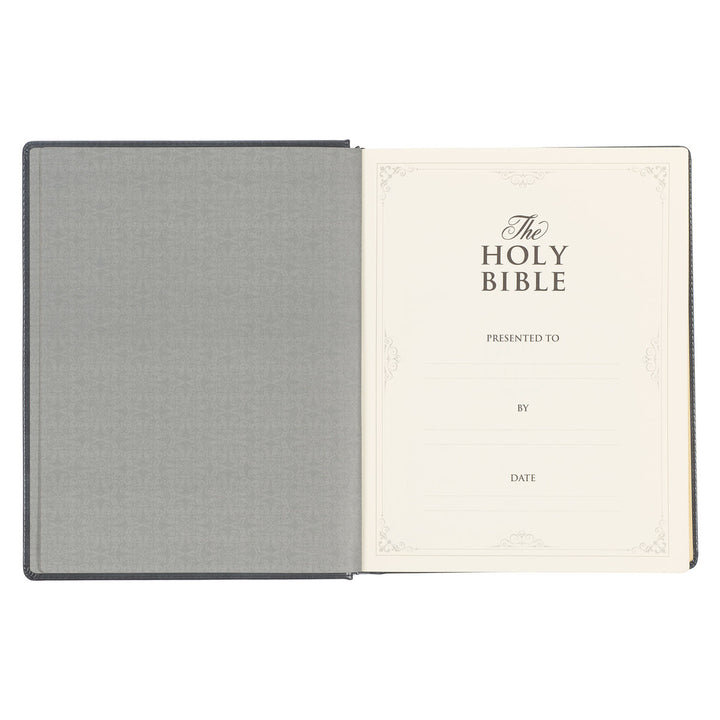 Iron Gray Faux Leather Hardcover Large Print King James Version Note-taking Bible