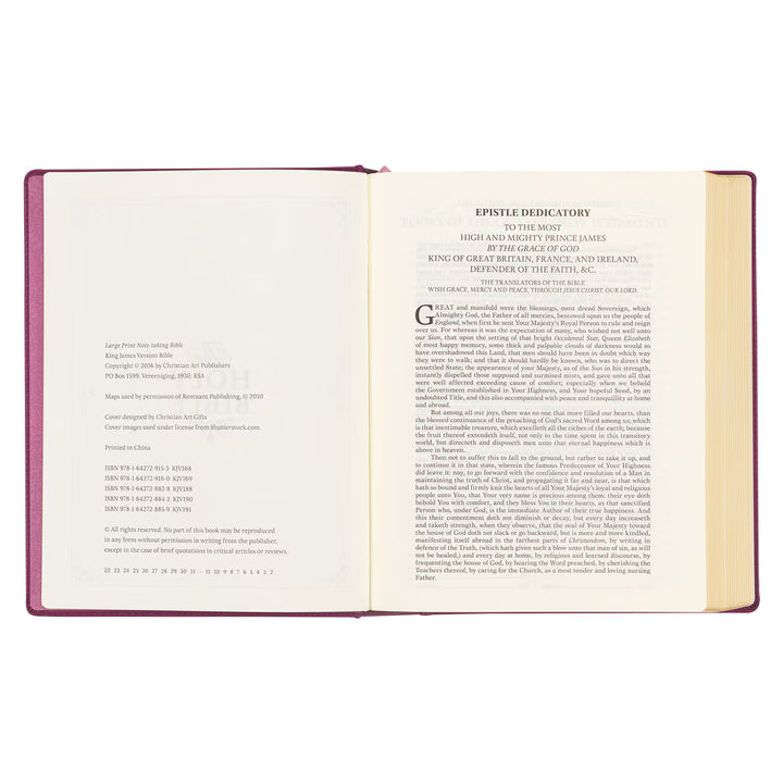 Red Plum Faux Leather Hardcover Large Print King James Version Note-taking Bible