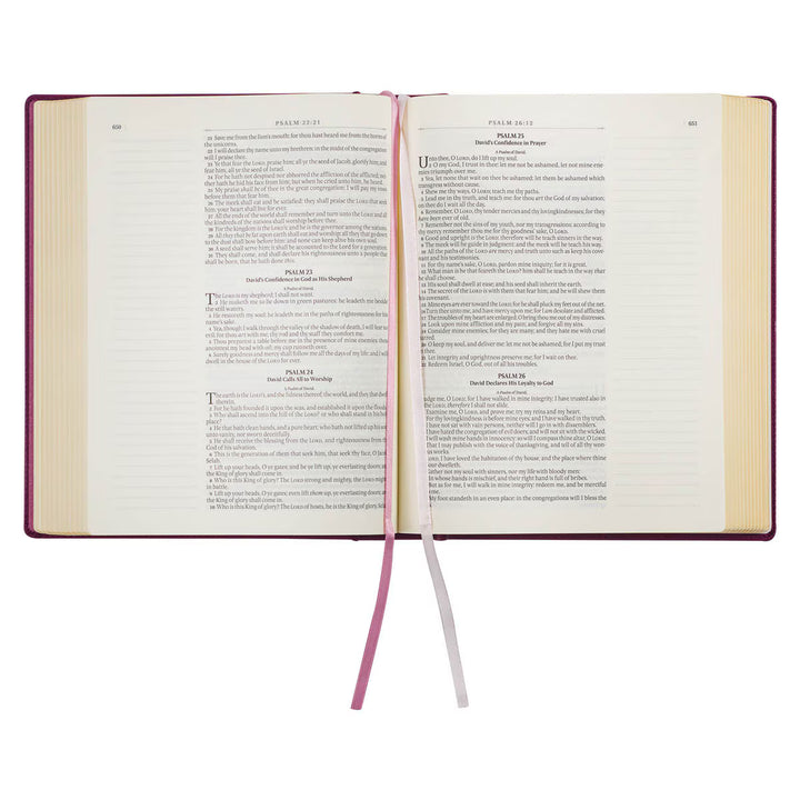 Red Plum Faux Leather Hardcover Large Print King James Version Note-taking Bible