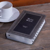 Gray and Black Faux Leather Giant Print Standard-size King James Version Bible with Thumb Index