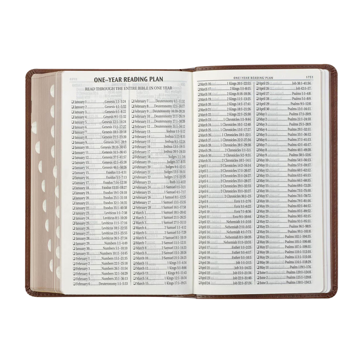 Saddle Tan and Butterscotch Faux Leather Giant Print Standard-size King James Version Bible with Thumb Indexing