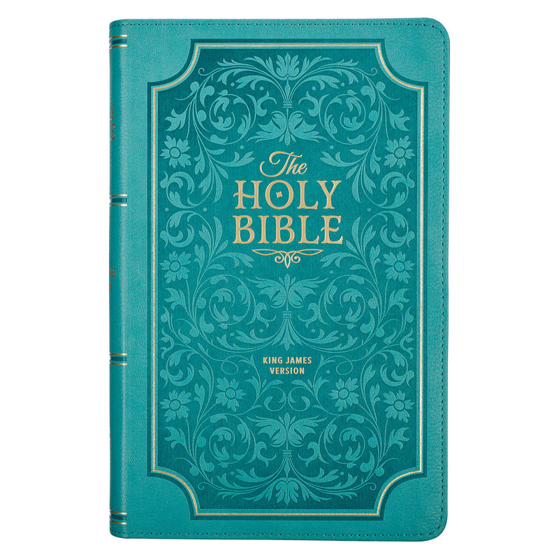 Teal Faux Leather Giant Print Standard-size King James Version Bible with Thumb Index