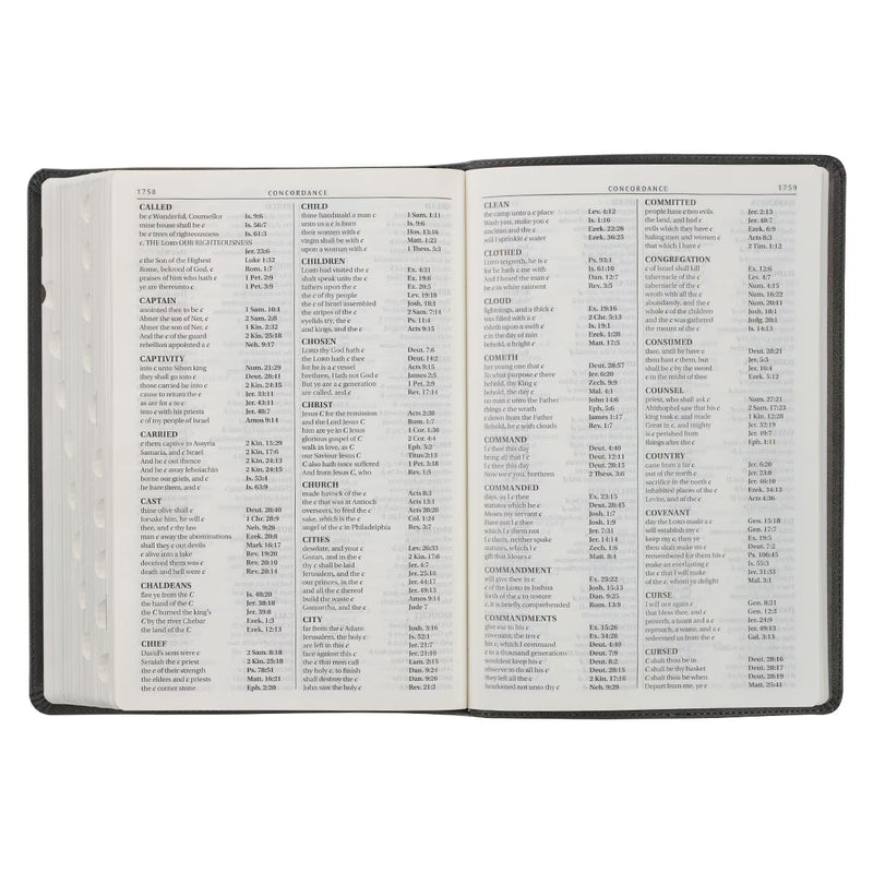 Gray with Black Inlay Faux Leather Super Giant Print King James Version Bible with Thumb Index