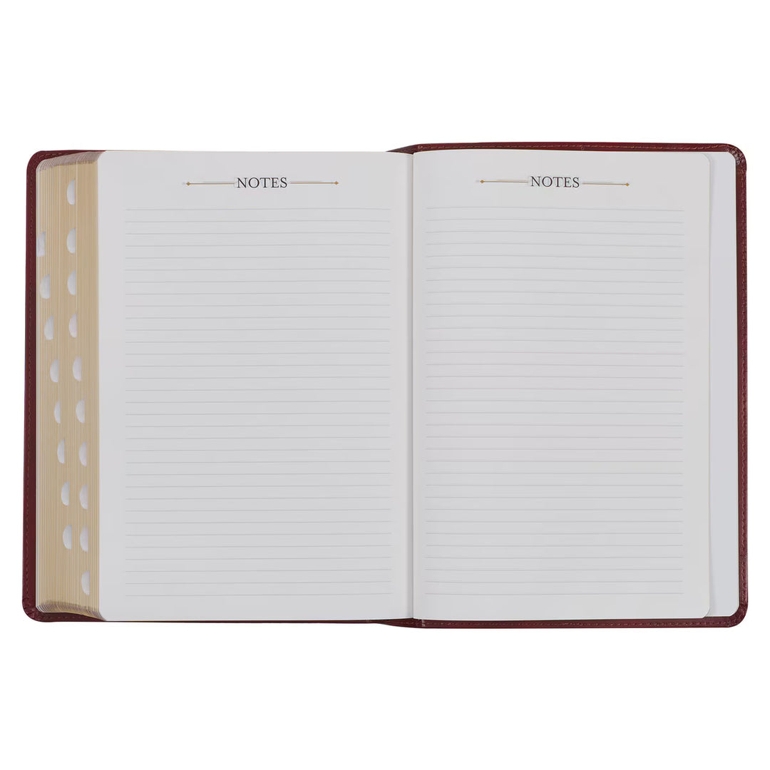 Diamond Grid Saddle Tan Faux Leather King James Version Study Bible with Thumb Index