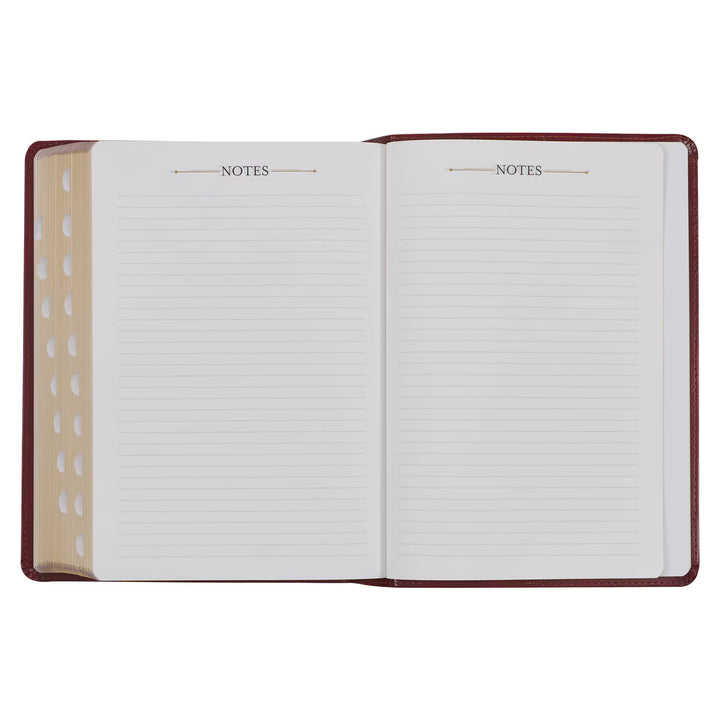 Diamond Grid Saddle Tan Faux Leather King James Version Study Bible with Thumb Index