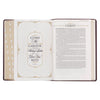 Burgundy and Saddle Tan Faux Leather Large Print King James Version Study Bible with Thumb Index
