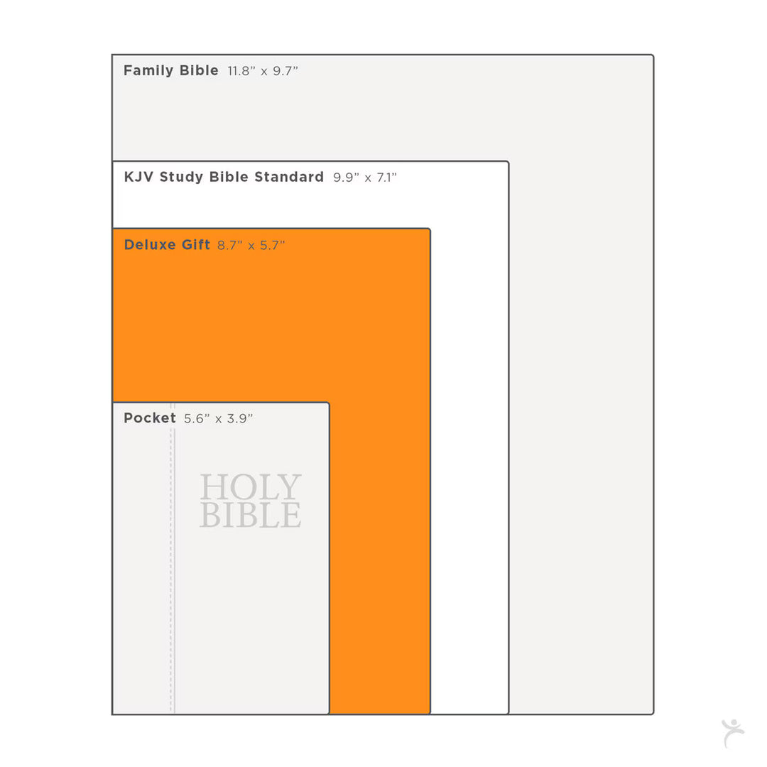 Walnut Brown Faux Leather King James Version Deluxe Gift Bible with Thumb Index and Zippered Closure