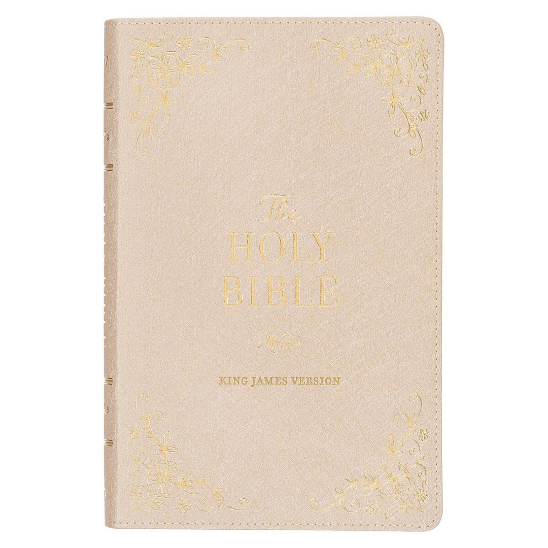 Pearlized Ivory Faux Leather King James Version Deluxe Gift Bible with Thumb Index