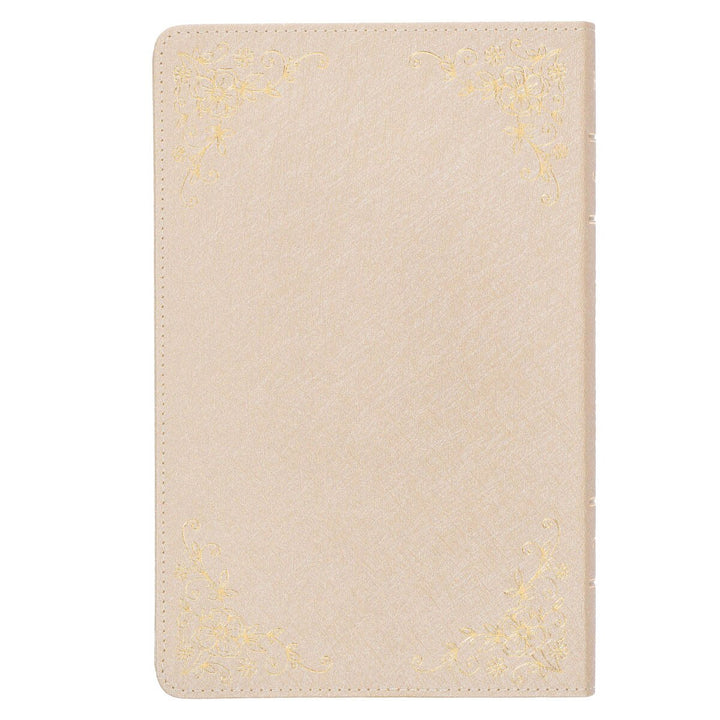 Pearlized Ivory Faux Leather King James Version Deluxe Gift Bible with Thumb Index