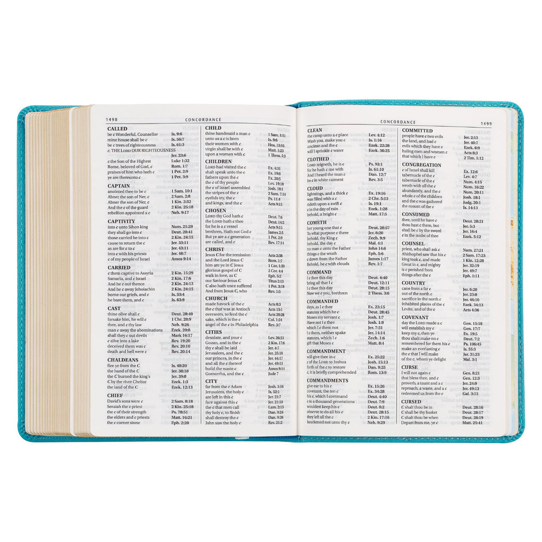 Aqua Blue Large Print Compact King James Version Bible