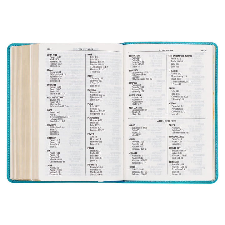 Aqua Blue Large Print Compact King James Version Bible