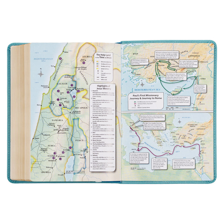 Aqua Blue Large Print Compact King James Version Bible