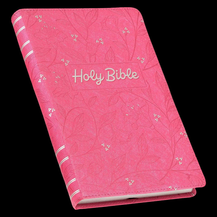 Pearlized Cherry Pink Faux Leather King James Version Gift Edition Bible (Font: 8-point) (No Bible Tabs)