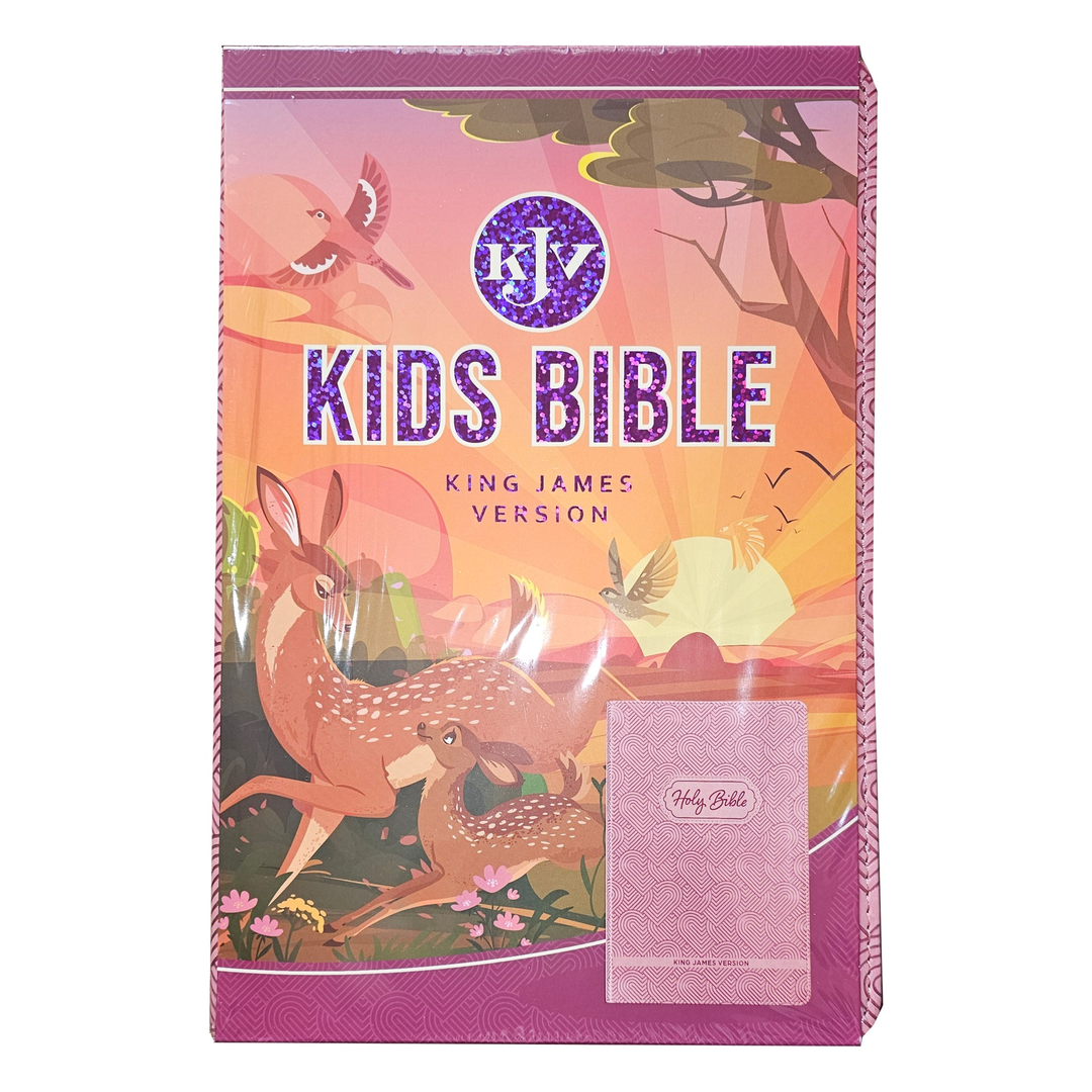 Blossom Pink Heart Faux Leather King James Version Kid&