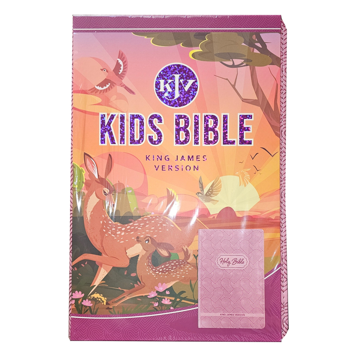 Blossom Pink Heart Faux Leather King James Version Kid&