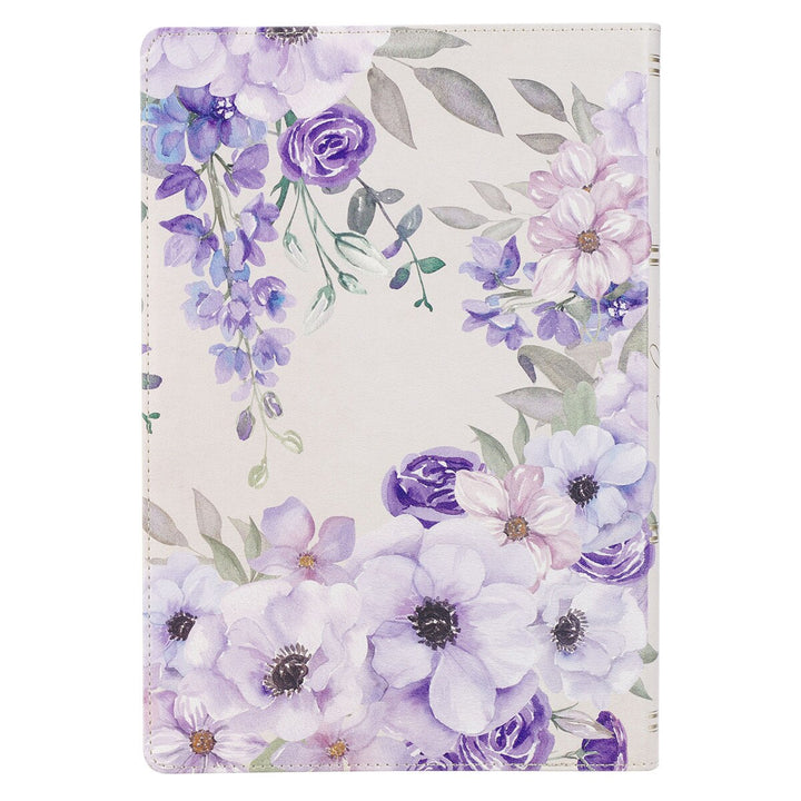 Lavender Floral Faux Leather Giant Print Full-size King James Version Bible with Thumb Index