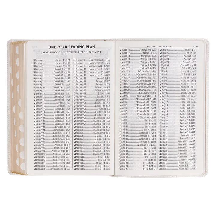 White Faux Leather Super Giant Print King James Version Bible with Thumb Index