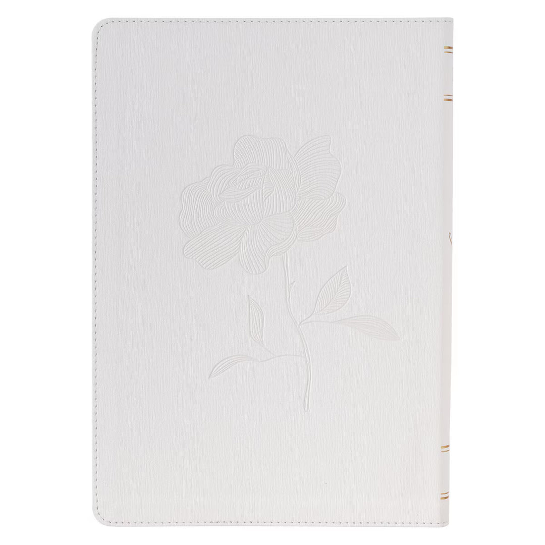 White Faux Leather Super Giant Print King James Version Bible with Thumb Index