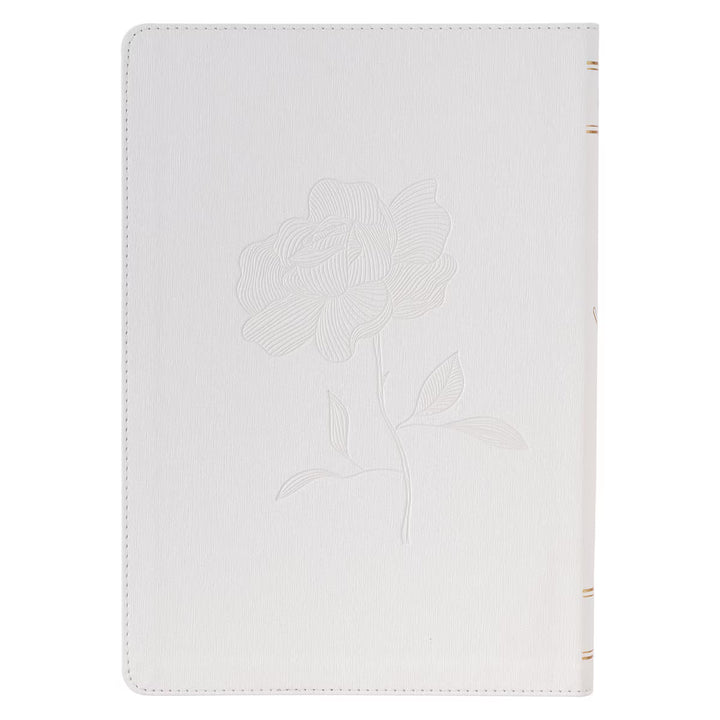 White Faux Leather Super Giant Print King James Version Bible with Thumb Index