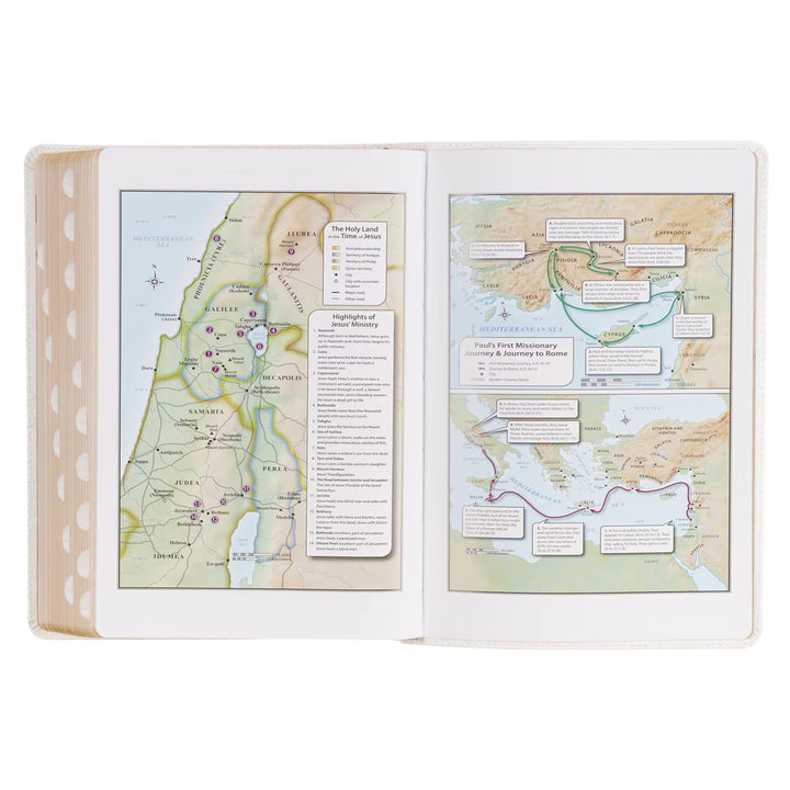 White Faux Leather Super Giant Print King James Version Bible with Thumb Index