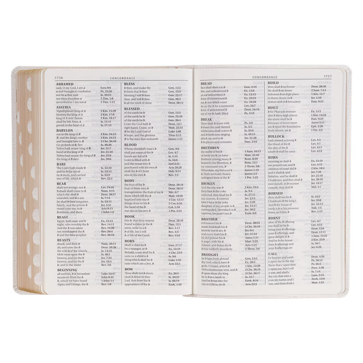 White Faux Leather Super Giant Print King James Version Bible with Thumb Index
