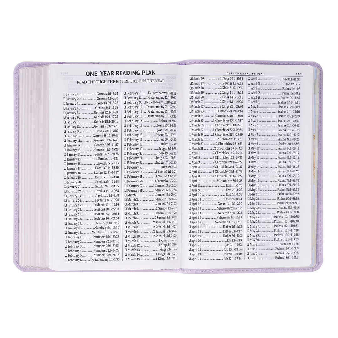 Lavender Bouquet Large Print Compact King James Version Bible
