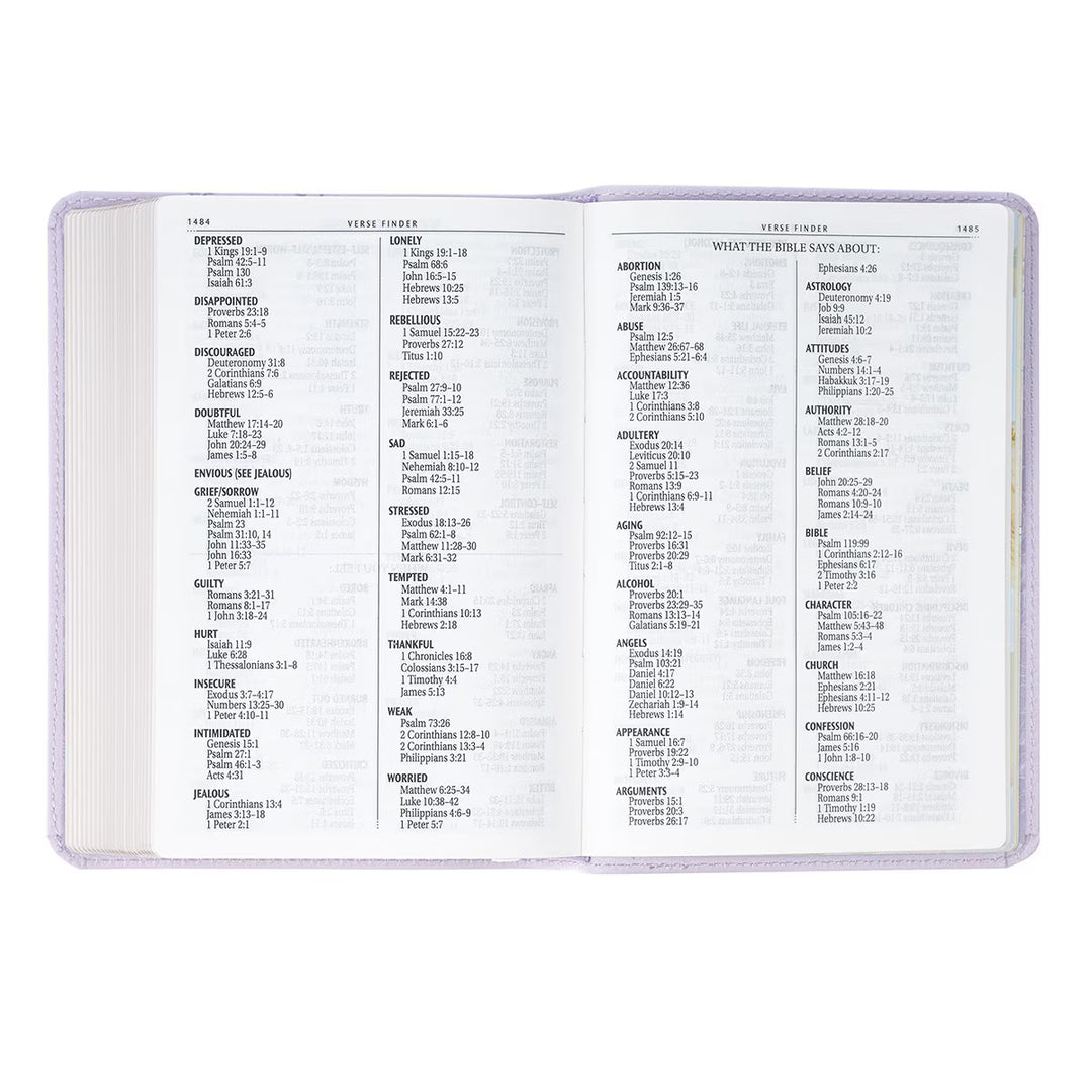 Lavender Bouquet Large Print Compact King James Version Bible