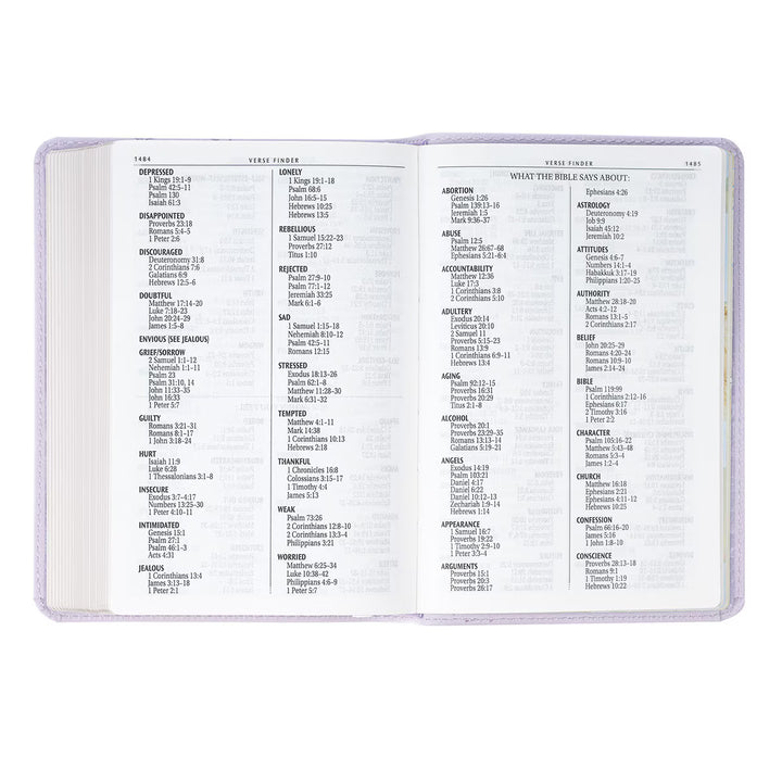 Lavender Bouquet Large Print Compact King James Version Bible