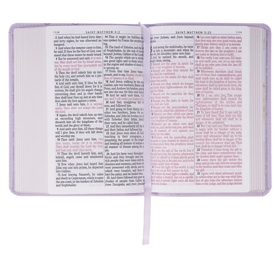 Lavender Bouquet Large Print Compact King James Version Bible