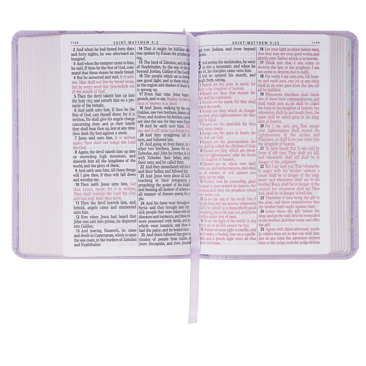Lavender Bouquet Large Print Compact King James Version Bible