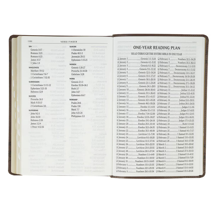 Brown Crown of Thorns Giant Print Full-size King James Version Bible with Thumb Index