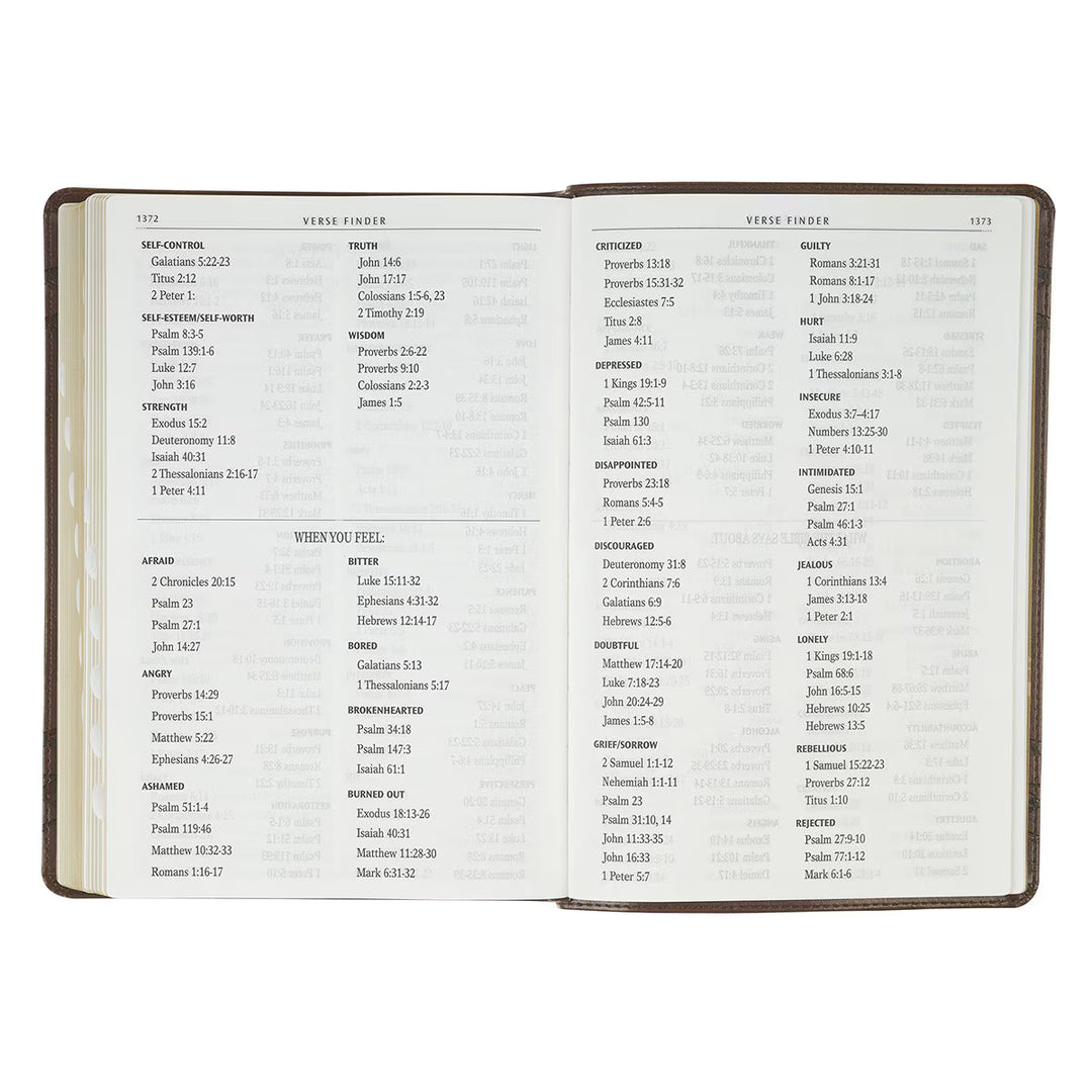Brown Crown of Thorns Giant Print Full-size King James Version Bible with Thumb Index