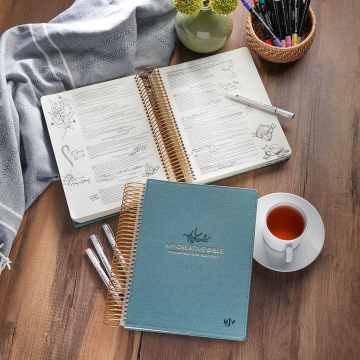 Teal Faux Leather Hardcover My Creative Bible Illustrators Edition