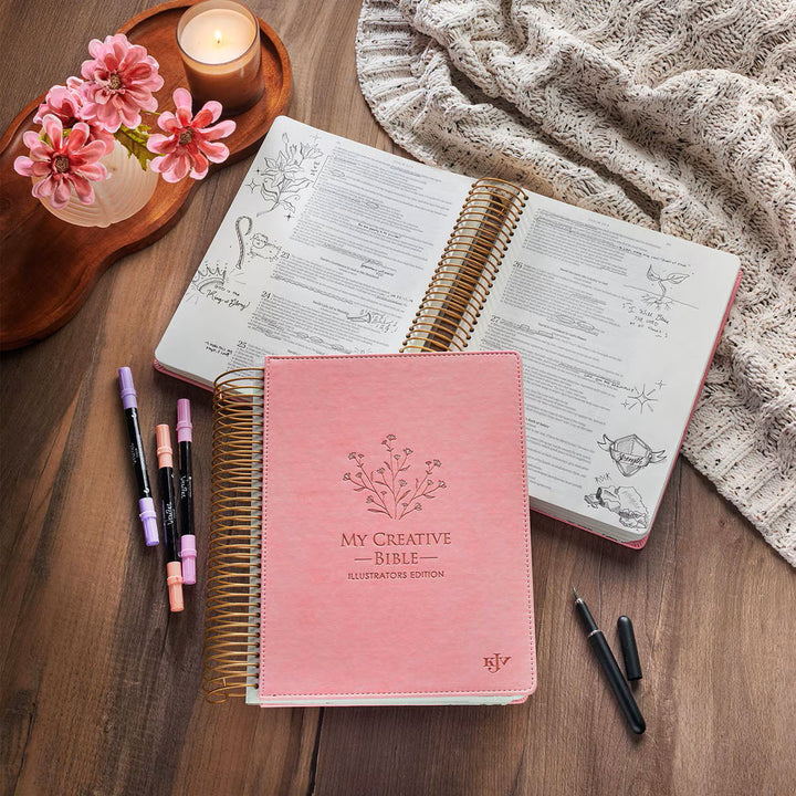 Pink Faux Leather Hardcover My Creative Bible Illustrators Edition