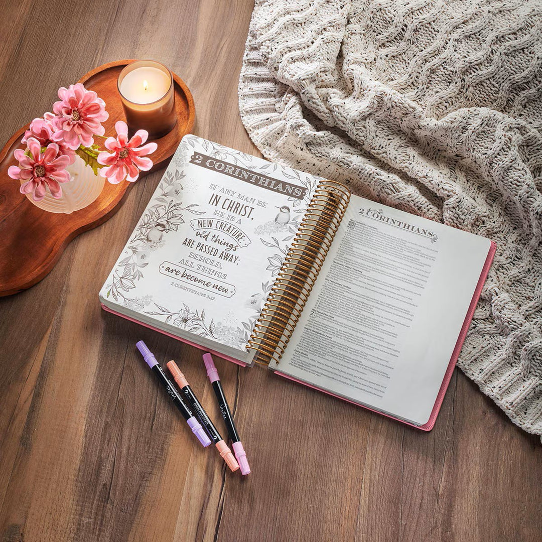 Pink Faux Leather Hardcover My Creative Bible Illustrators Edition