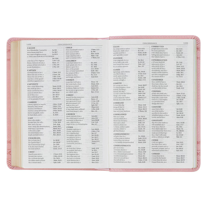 Crown of Thorns Pink faux Leather Large Print Compact King James Bible