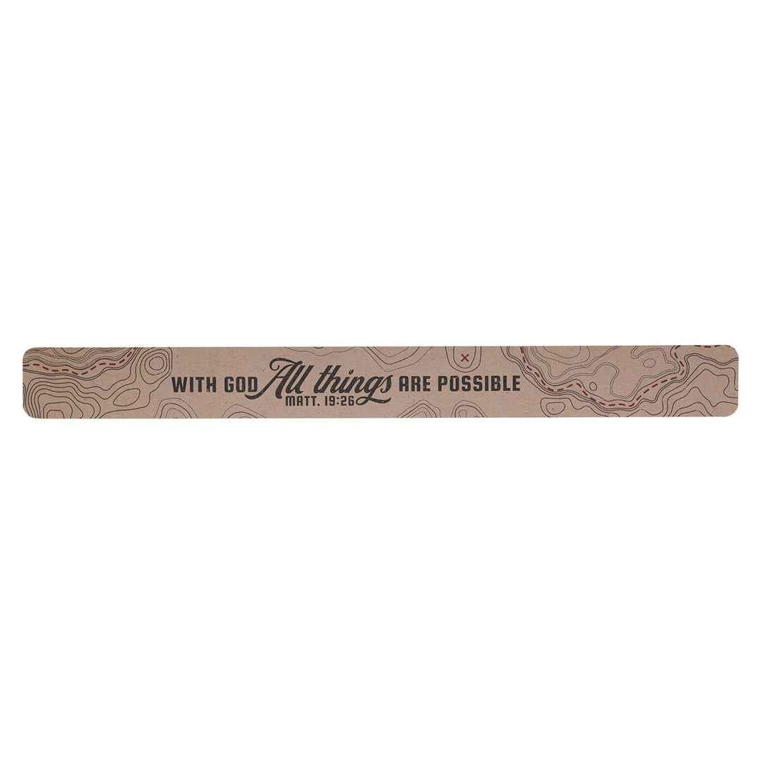 All Things Are Possible Tan Topography Large Magnetic Strip - Matthew 19:26