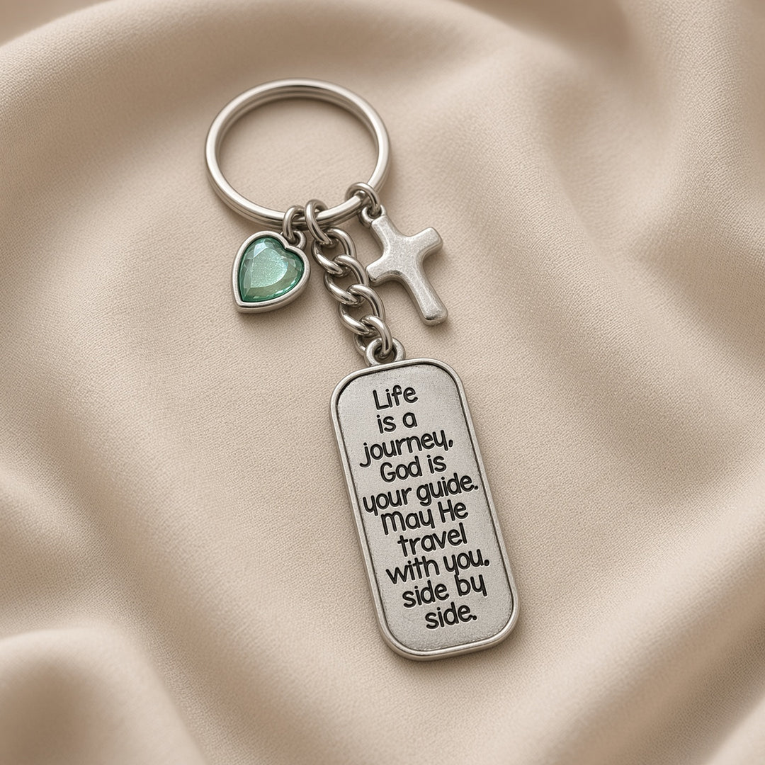 Life is a Journey, God is your Guide - Keyring