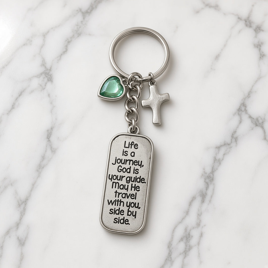 Life is a Journey, God is your Guide - Keyring
