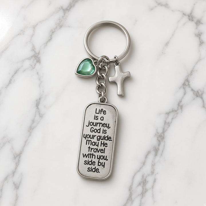 Life is a Journey, God is your Guide - Keyring