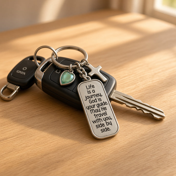Life is a Journey, God is your Guide - Keyring