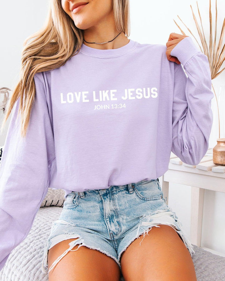 Love Like Jesus Christian Comfort Colors Long Sleeve Shirt, Bible Faith Gift