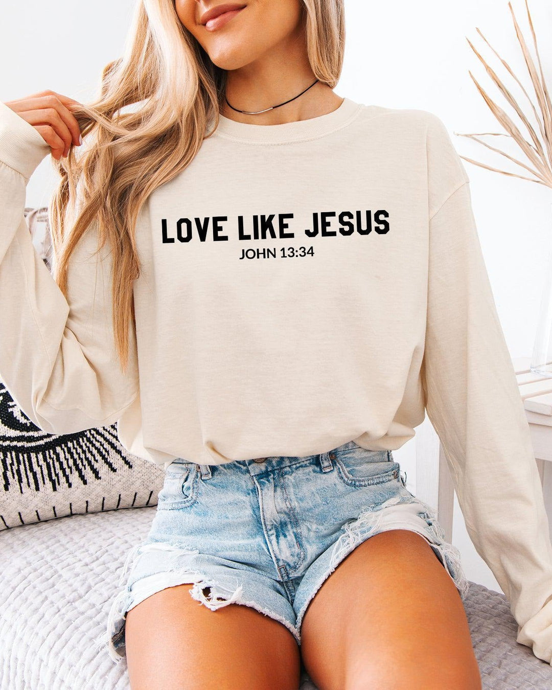 Love Like Jesus Christian Comfort Colors Long Sleeve Shirt, Bible Faith Gift