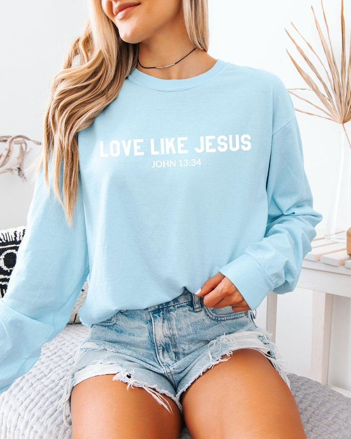 Love Like Jesus Christian Comfort Colors Long Sleeve Shirt, Bible Faith Gift