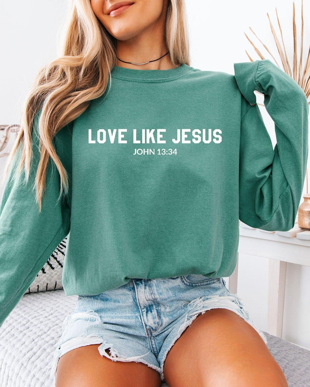Love Like Jesus Christian Comfort Colors Long Sleeve Shirt, Bible Faith Gift