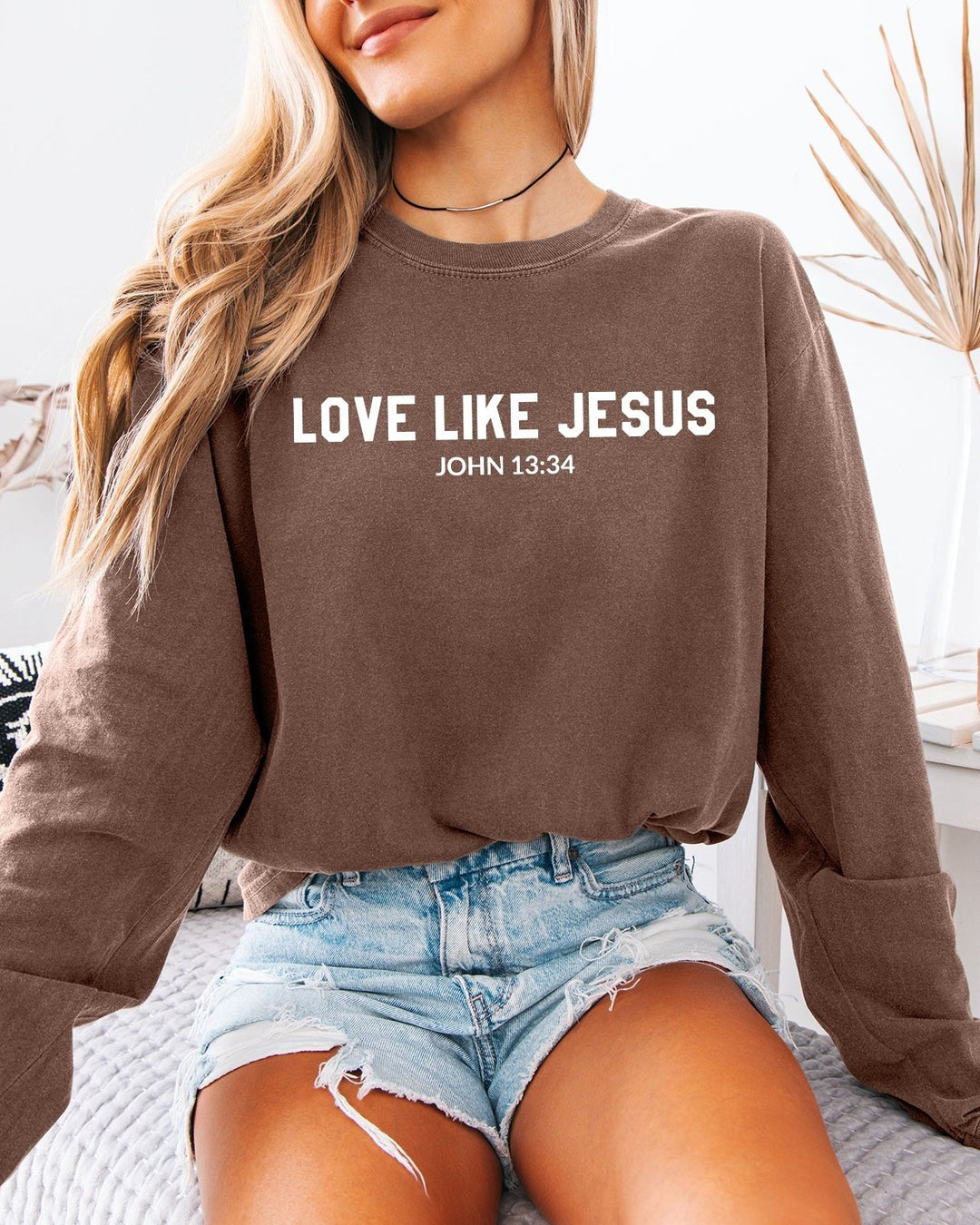 Love Like Jesus Christian Comfort Colors Long Sleeve Shirt, Bible Faith Gift