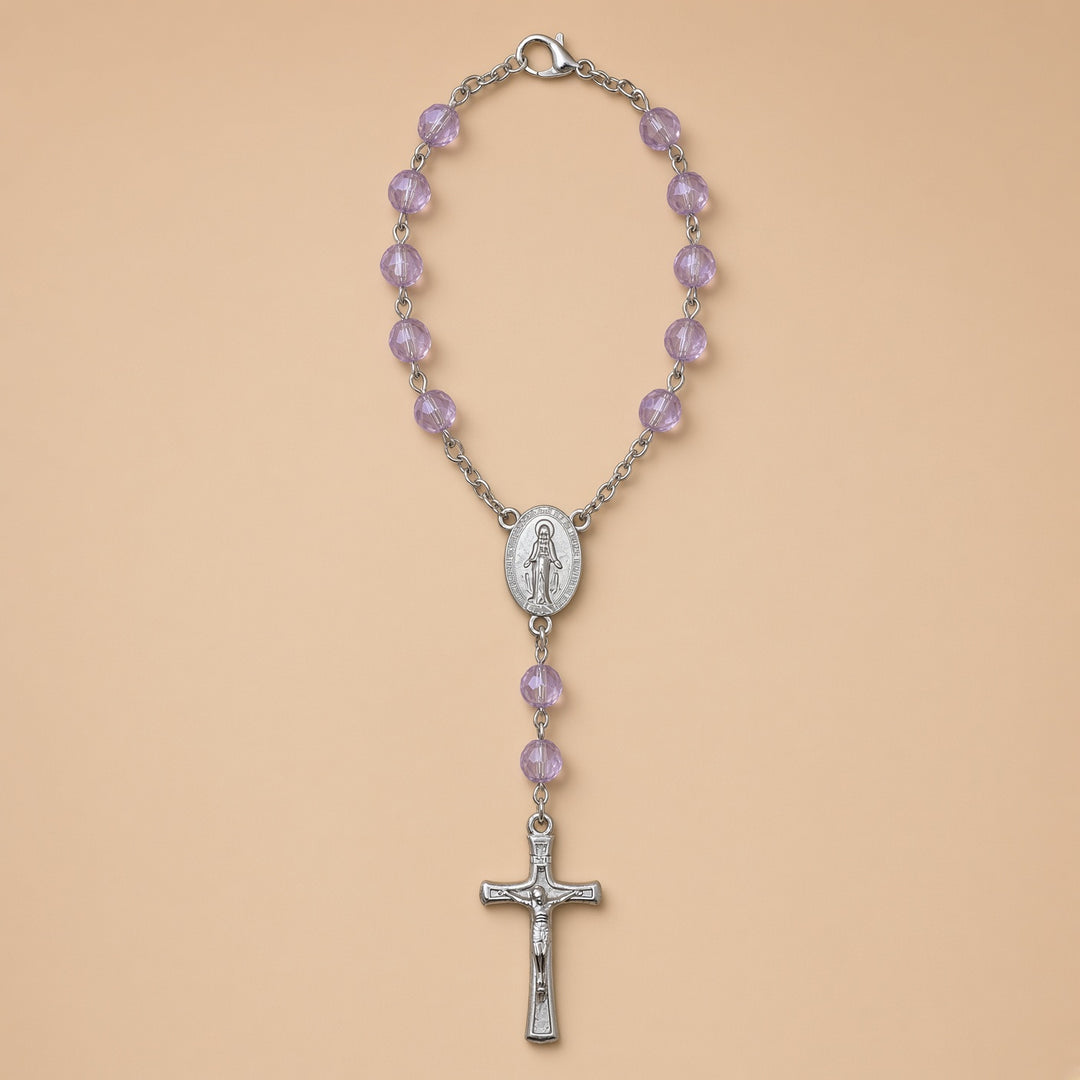 Lt Amethyst Bead - Car Rosary