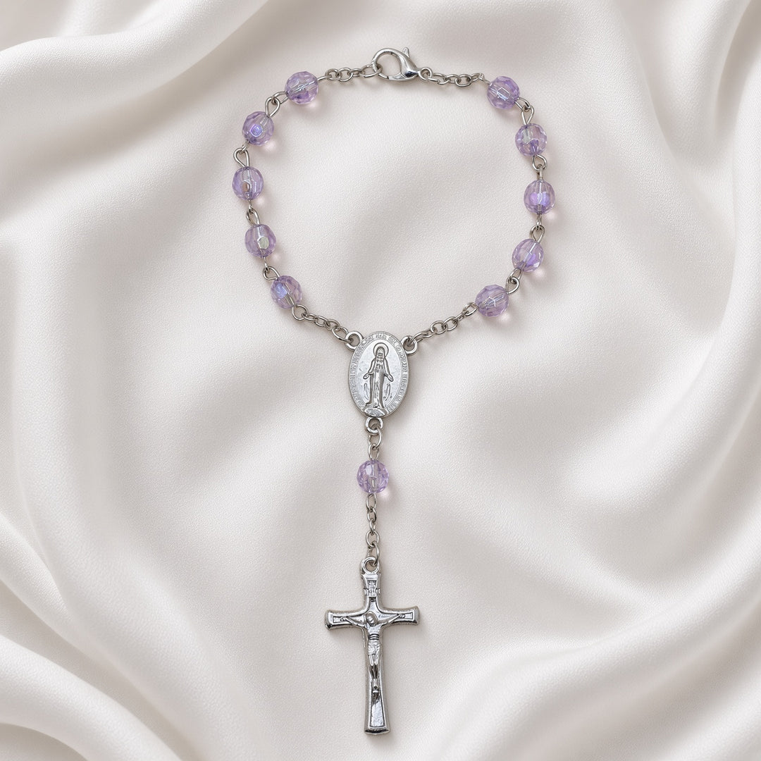 Lt Amethyst Bead - Car Rosary
