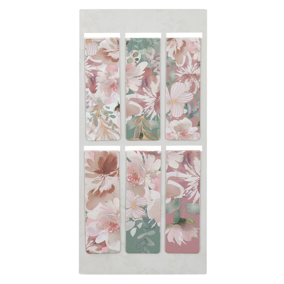 Pink Roses Magnetic Bookmark Set