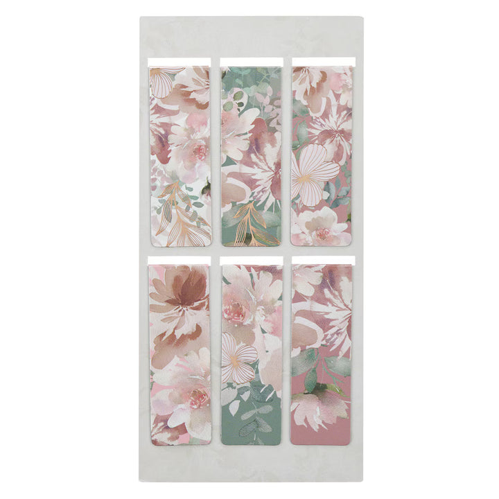 Pink Roses Magnetic Bookmark Set